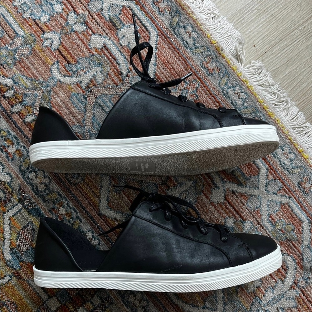Freda Salvador D’Orsay Black Leather Sneakers
